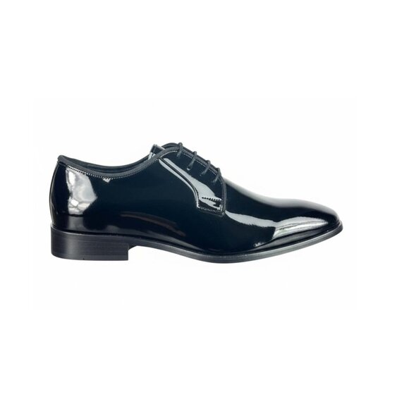 Nico Men’s Black Pattern Derby – Italian Leather Dress Shoes